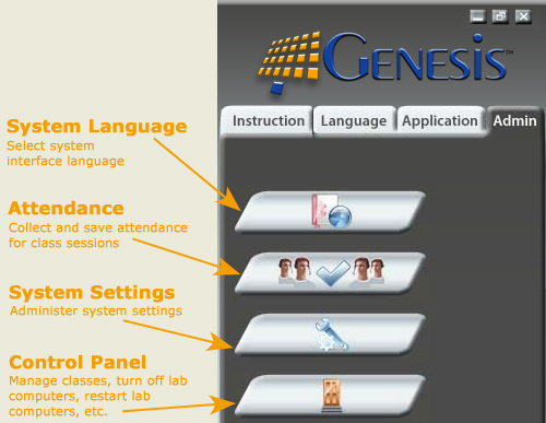 Genesis LC2 Admin Tab